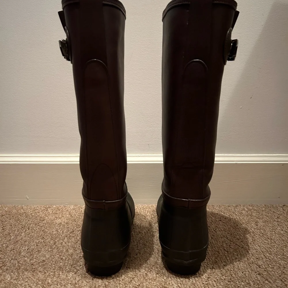 Hunter Tall Winter Rain Boots in Black and Brown